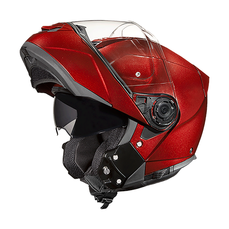 Load image into Gallery viewer, Daytona Glide Modular Motorcycle Helmet - DOT & ECE Approved, Bluetooth Ready, Dual Visor, Men/Women/Youth - Black Cherry