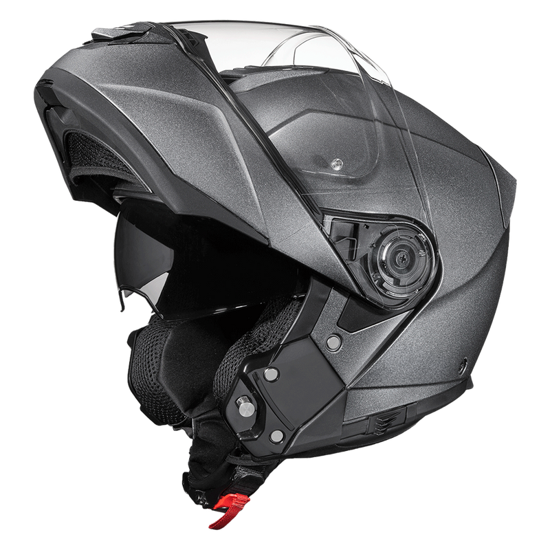 Load image into Gallery viewer, Daytona Glide Modular Motorcycle Helmet - DOT & ECE Approved, Bluetooth Ready, Dual Visor, Men/Women/Youth - Gun Metal Grey Metallic