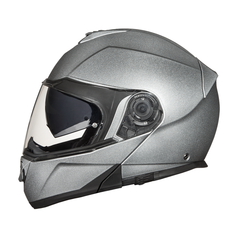 Load image into Gallery viewer, Daytona Glide Modular Motorcycle Helmet - DOT & ECE Approved, Bluetooth Ready, Dual Visor, Men/Women/Youth- Silver Metallic