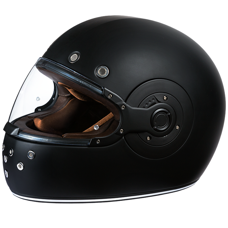 Load image into Gallery viewer, DOT Daytona Retro Full Face Motorcycle Helmet: Vintage Style for Men, Women, & Youth - Dull Black W/ Dull Black Accents