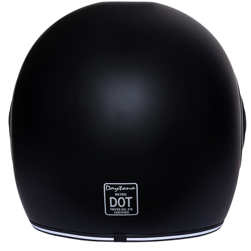 Load image into Gallery viewer, DOT Daytona Retro Full Face Motorcycle Helmet: Vintage Style for Men, Women, & Youth - Dull Black W/ Dull Black Accents