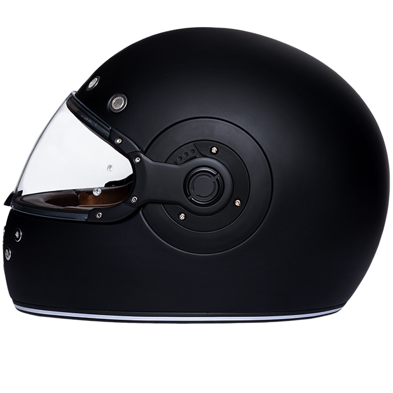 Load image into Gallery viewer, DOT Daytona Retro Full Face Motorcycle Helmet: Vintage Style for Men, Women, & Youth - Dull Black W/ Dull Black Accents