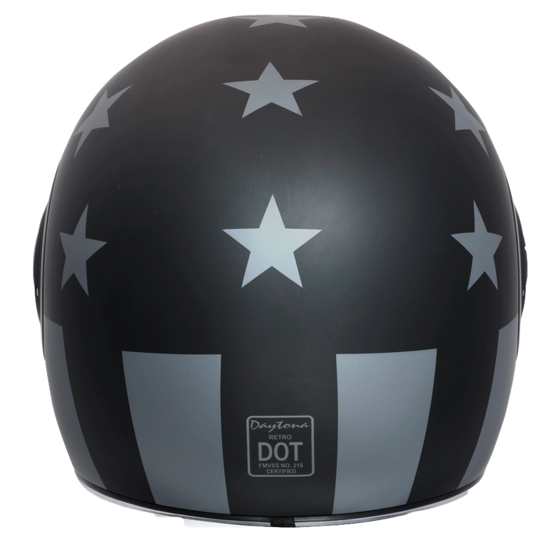 Load image into Gallery viewer, DOT & ECE Approved Daytona Retro Full Face Motorcycle Helmet: Vintage Style for Men, Women, & Youth - W/ Captain America Stealth
