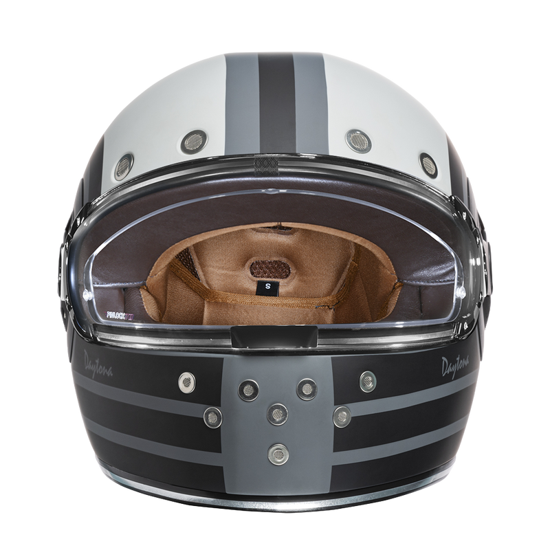 Load image into Gallery viewer, DOT & ECE Approved Daytona Retro Full Face Motorcycle Helmet: Vintage Style for Men, Women, & Youth - W/ Racer