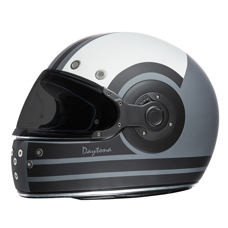 Load image into Gallery viewer, DOT & ECE Approved Daytona Retro Full Face Motorcycle Helmet: Vintage Style for Men, Women, & Youth - W/ Racer
