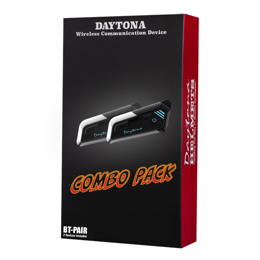 Daytona Helmets Motorcycle Bluetooth Headset - Motorcycle Communication System For All Types of Helmets - PAIR