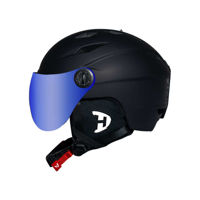 Load image into Gallery viewer, Daytona Carver Ski Helmet - Adjustable Ski Helmet for Men, Women &amp; Youth - Dull Black with Anti-Fog Visor
