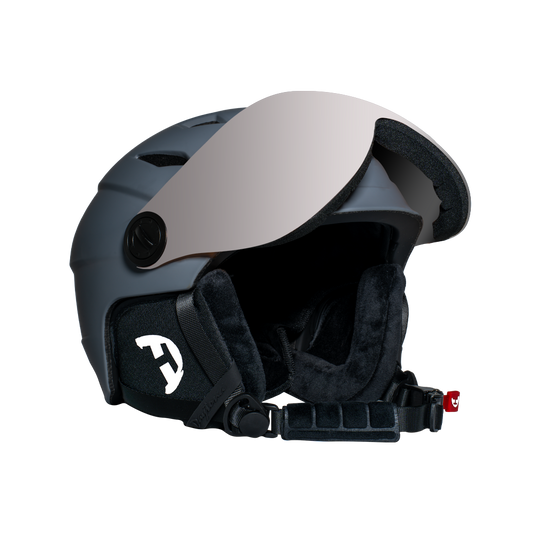 Daytona Carver Ski Helmet - Adjustable Ski Helmet for Men, Women & Youth - Dull Grey with Anti-Fog Visor