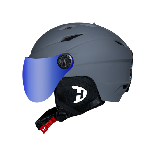 Daytona Carver Ski Helmet - Adjustable Ski Helmet for Men, Women & Youth - Dull Grey with Anti-Fog Visor