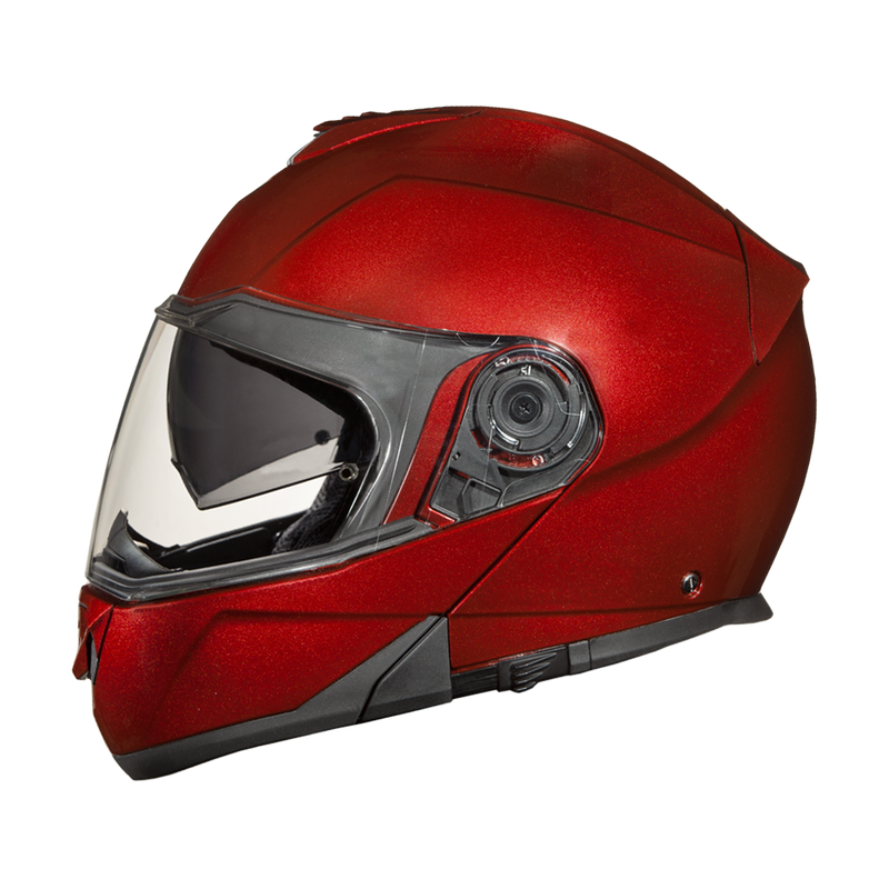 Load image into Gallery viewer, Daytona Glide Modular Motorcycle Helmet - DOT &amp; ECE Approved, Bluetooth Ready, Dual Visor, Men/Women/Youth - Black Cherry
