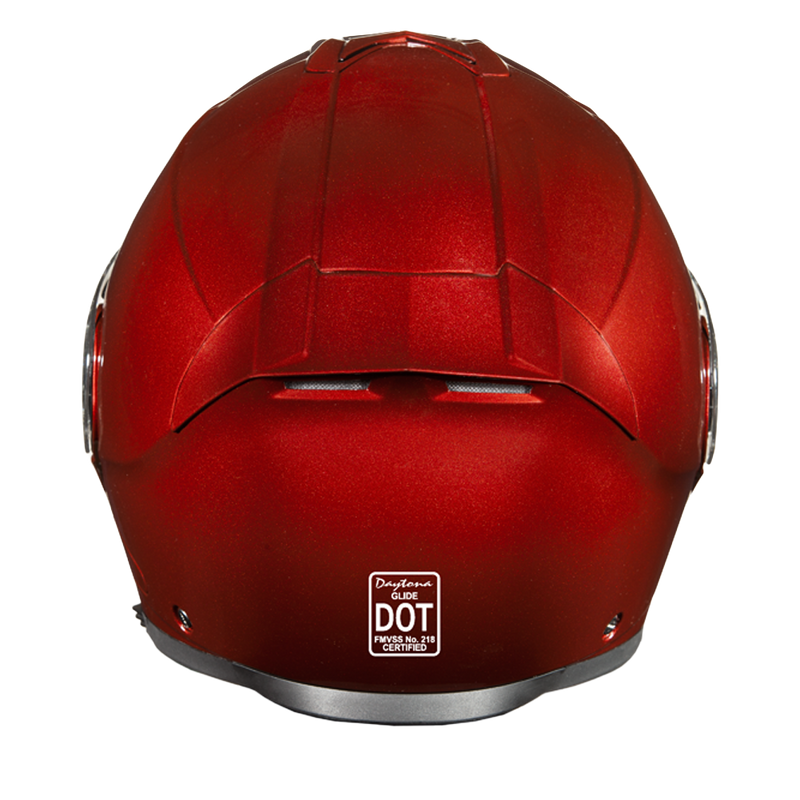 Load image into Gallery viewer, Daytona Glide Modular Motorcycle Helmet - DOT &amp; ECE Approved, Bluetooth Ready, Dual Visor, Men/Women/Youth - Black Cherry
