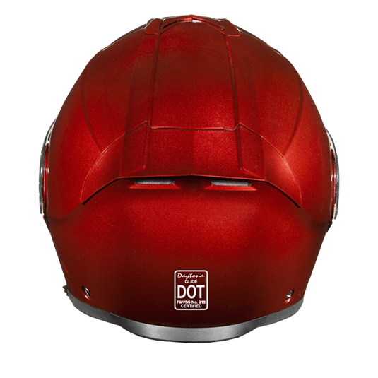 Daytona Glide Modular Motorcycle Helmet - DOT & ECE Approved, Bluetooth Ready, Dual Visor, Men/Women/Youth - Black Cherry