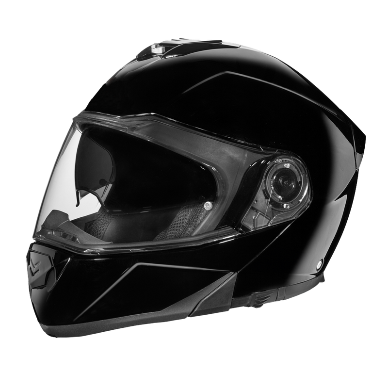 Load image into Gallery viewer, Daytona Glide Modular Motorcycle Helmet - DOT &amp; ECE Approved, Bluetooth Ready, Dual Visor, Men/Women/Youth - Hi-Gloss Black
