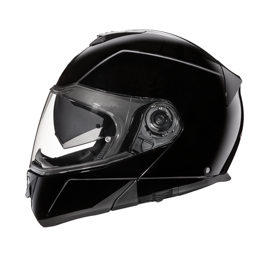 Daytona Glide Modular Motorcycle Helmet - DOT & ECE Approved, Bluetooth Ready, Dual Visor, Men/Women/Youth - Hi-Gloss Black