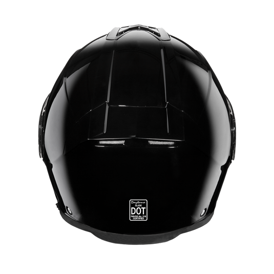 Daytona Glide Modular Motorcycle Helmet - DOT & ECE Approved, Bluetooth Ready, Dual Visor, Men/Women/Youth - Hi-Gloss Black
