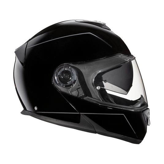 Daytona Glide Modular Motorcycle Helmet - DOT & ECE Approved, Bluetooth Ready, Dual Visor, Men/Women/Youth - Hi-Gloss Black