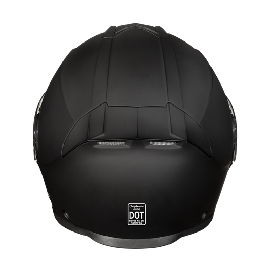 Daytona Glide Modular Motorcycle Helmet - DOT & ECE Approved, Bluetooth Ready, Dual Visor, Men/Women/Youth - Dull Black
