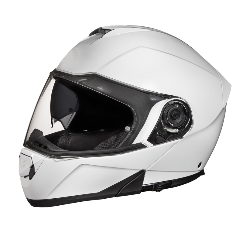 Load image into Gallery viewer, Daytona Glide Modular Motorcycle Helmet - DOT &amp; ECE Approved, Bluetooth Ready, Dual Visor, Men/Women/Youth - Hi-Gloss White
