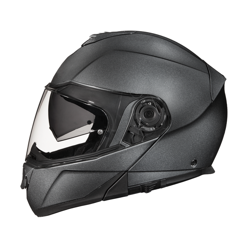 Load image into Gallery viewer, Daytona Glide Modular Motorcycle Helmet - DOT &amp; ECE Approved, Bluetooth Ready, Dual Visor, Men/Women/Youth - Gun Metal Grey Metallic
