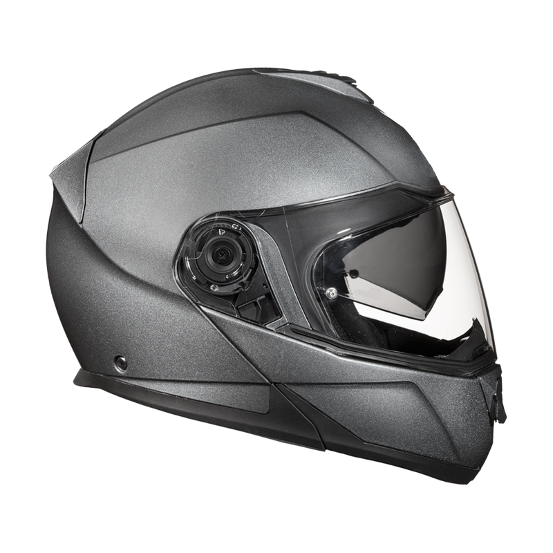 Load image into Gallery viewer, Daytona Glide Modular Motorcycle Helmet - DOT &amp; ECE Approved, Bluetooth Ready, Dual Visor, Men/Women/Youth - Gun Metal Grey Metallic
