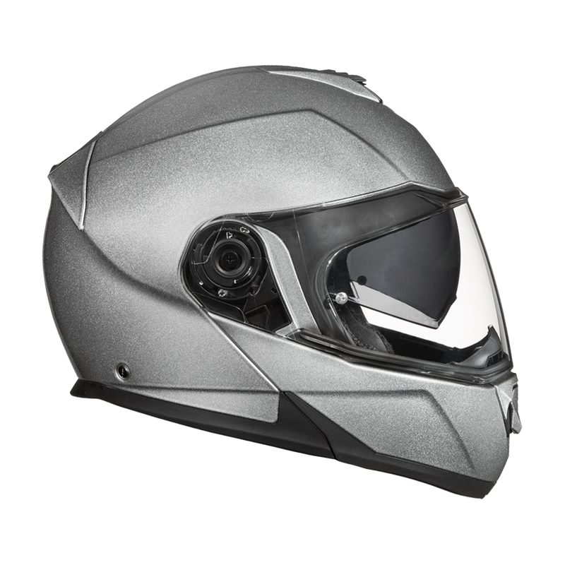 Load image into Gallery viewer, Daytona Glide Modular Motorcycle Helmet - DOT &amp; ECE Approved, Bluetooth Ready, Dual Visor, Men/Women/Youth- Silver Metallic
