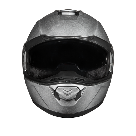 Daytona Glide Modular Motorcycle Helmet - DOT & ECE Approved, Bluetooth Ready, Dual Visor, Men/Women/Youth- Silver Metallic