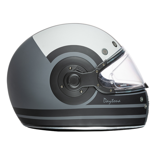 DOT & ECE Approved Daytona Retro Full Face Motorcycle Helmet: Vintage Style for Men, Women, & Youth - W/ Racer